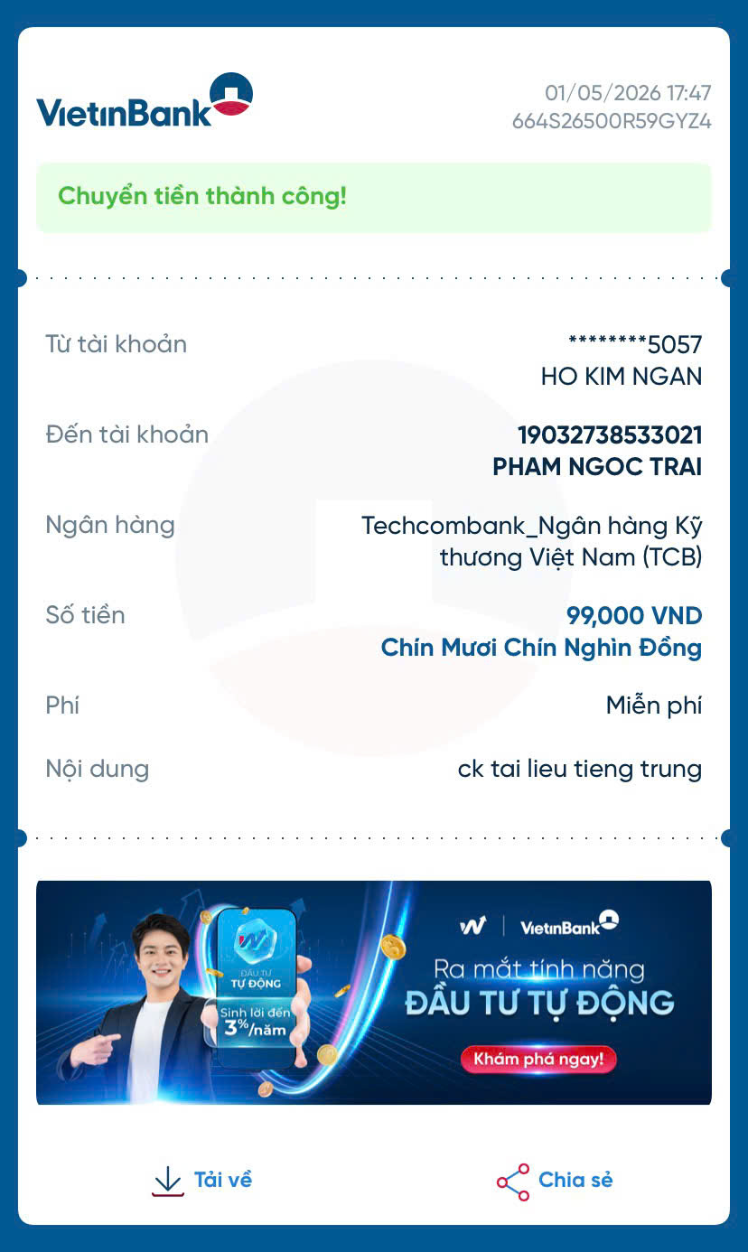 Giao dịch thành công
